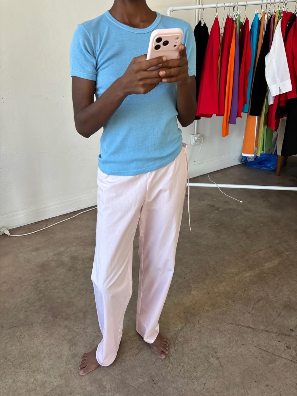 NWT Brooke Callahan side tie pants blush